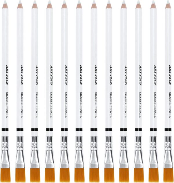 12 Pack Eraser Pencil with Brush
