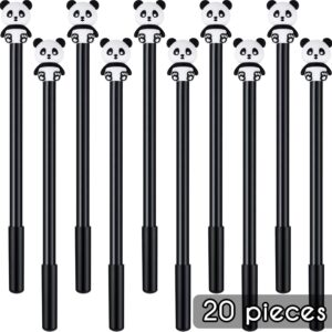 20Pcs Back to School Cute Panda 0.5 mm Black Gel Ink Pens