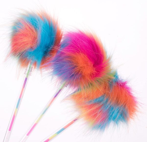 12 Pack Rainbow Color Pompom Gel Pens for Girls and Children