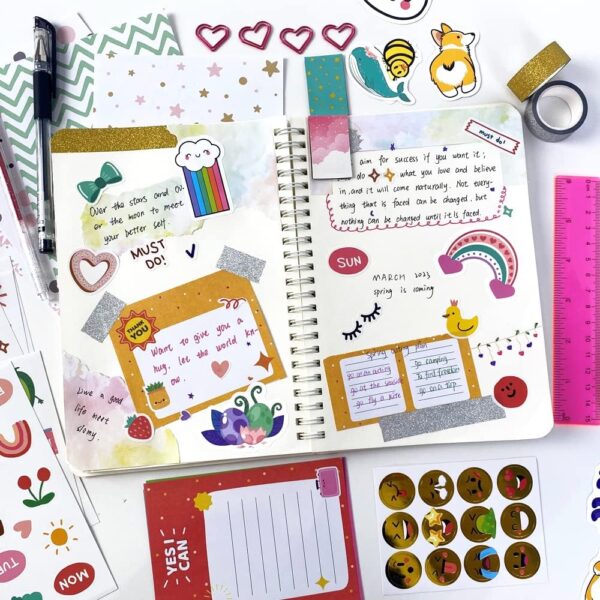 DIY Journal Kit for Girls 8-12 Pink Scrapbook Diary Supplies Set