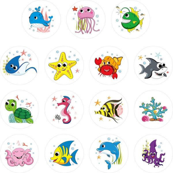 1000Pcs Round Sea Ocean Animal Stickers,1.5 Inch