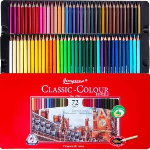 GIORGIONE 72 Classic Colour Pencils Oil Based Tin Box