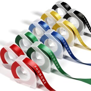 Phomemo Plastic 9mm Embossing Tapes for Dymo Label Maker Red