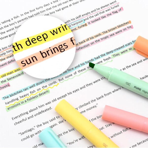 Kaco Aesthetic Highlighters,5 Assorted Macarons Color Bible Markers