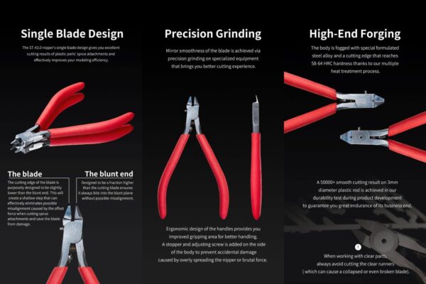 DSPIAE 4.72 Inch Ultra Fine Single-Edged Blade Nipper For Plastic Models