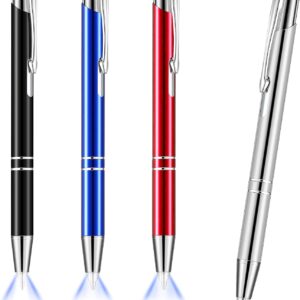 4 Pack Ballpoint Pens with LED Light for Writing in the Dark