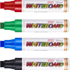4 Pack Extra Thick Dry Erase Markers WhiteBoard Markers 12mm Big Nib