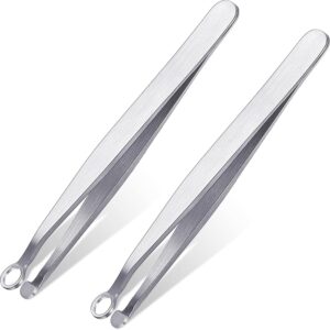 Nose Hair Tweezers Stainless Steel Round Head 2 Pack