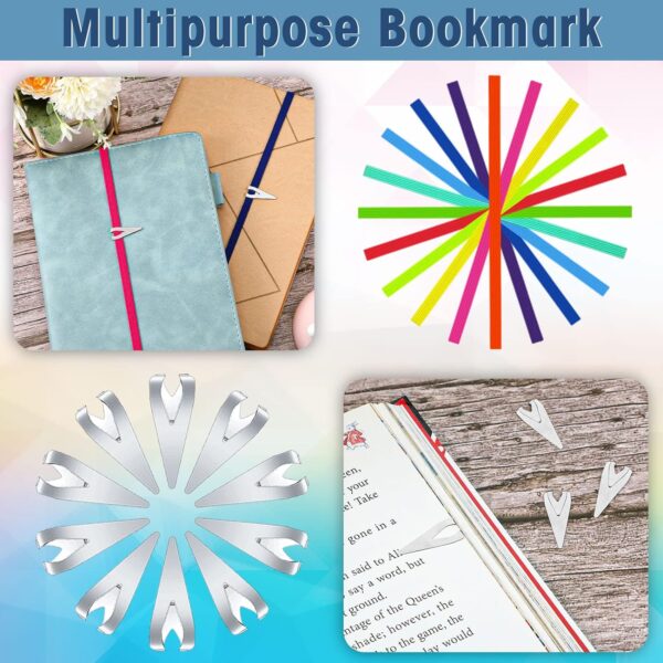 20Pcs Elastic Bookmarks Stainless Steel Book Darts for Book Lovers