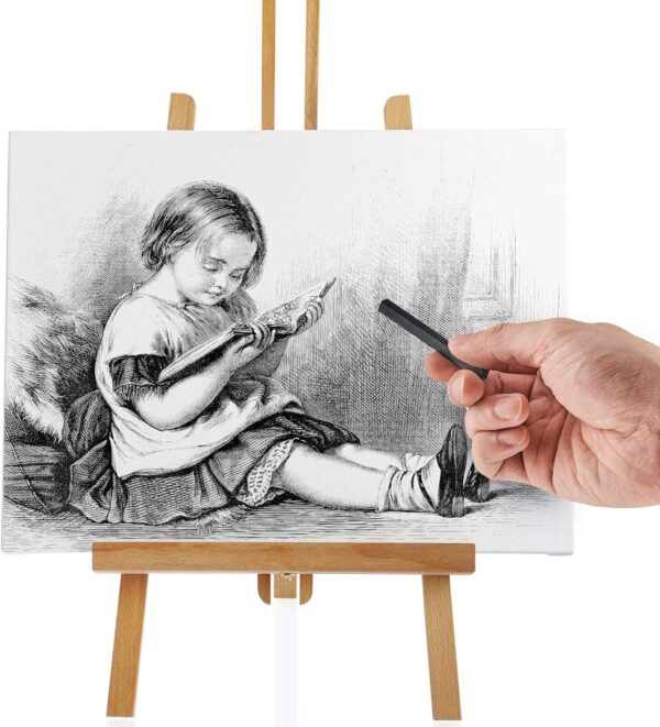 12Pcs Graphite Material Sticks Square Compressed Charcoal Set
