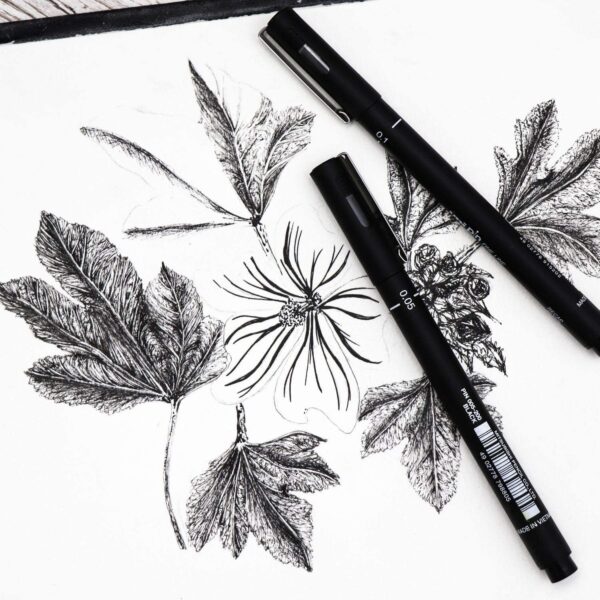 Uni Pin Fineliner Drawing Pen - 15 Grades - Black Ink