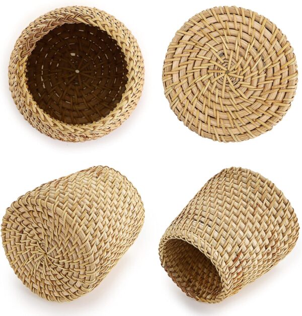 Rattan Pen Cup,Handmade Desk Pencil Holders