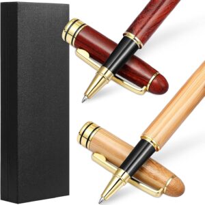 2 Pieces Bamboo Wooden Ballpoint Pen Handcrafted Rosewood Pens