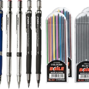 BAILE 2mm Mechanical Pencils with Color Lead Refills 10 Pack