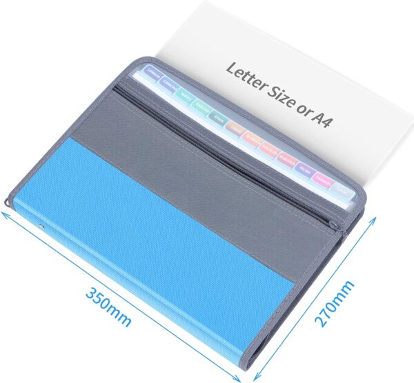 Expanding File Folder Organizer with 13 Pocket Oxford Fabric