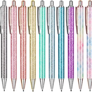 12 Pcs Glitter Ballpoint Pens,Metal Retractable Journaling Pens