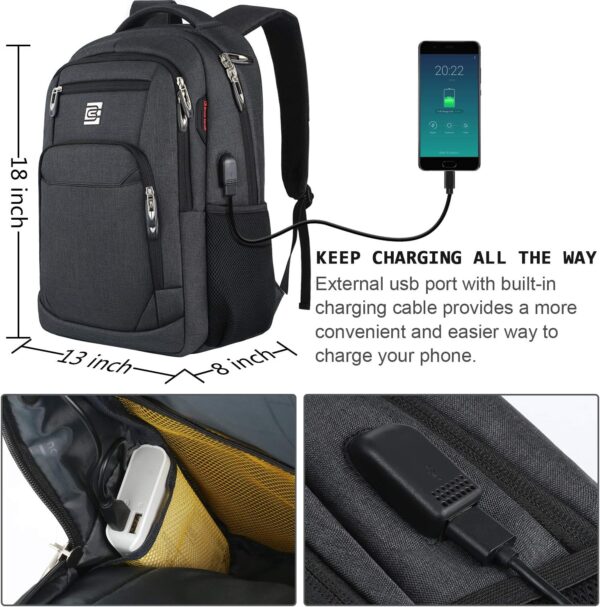 Bruno Cavalli Laptop Backpack with USB Charging Port Fit 15.6 inch Notebook