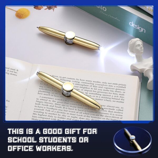 2pcs Fidget Spinning Pen with LED Light Multi Functional Ballpoint Pen