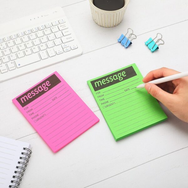 9pcs Telephone Message Sticky Notes Pads 4 x 5 Inch (Fluorescent Colors)
