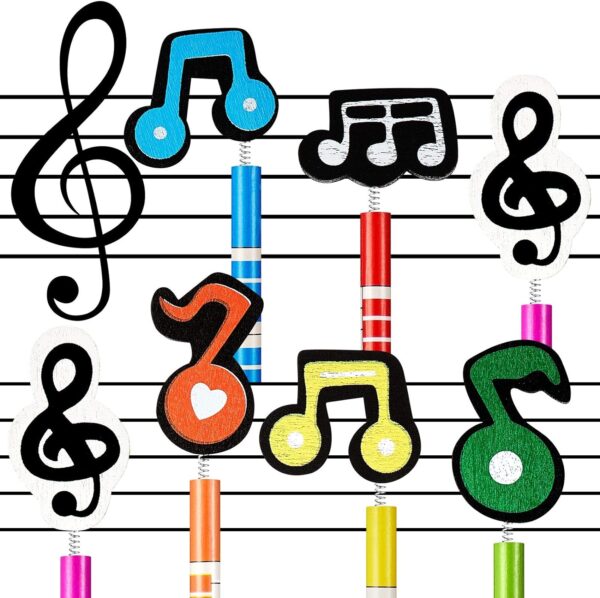 12 Pieces Music Notes Pencils Kids Wooden Pencils