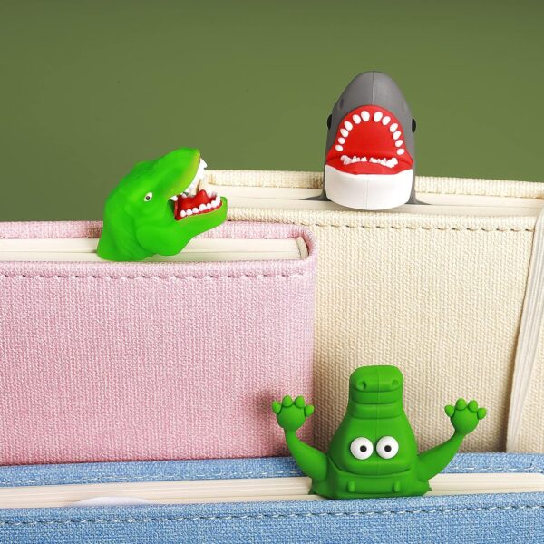 4Pcs Luminous Dinosaur Shark Crocodile Chicken Bookmarks