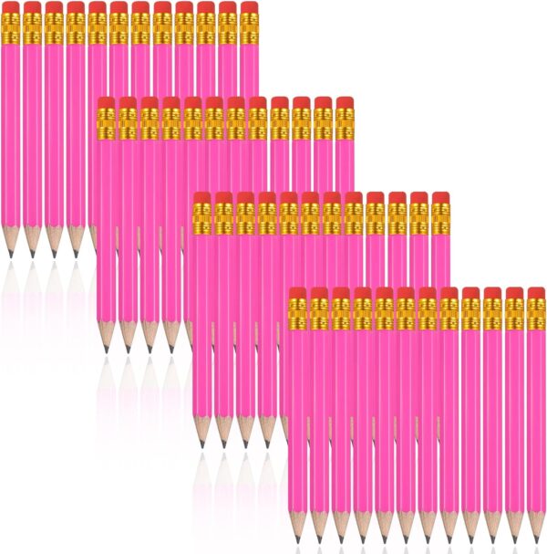 48 Pieces Golf Short Pencils with Eraser for Kids