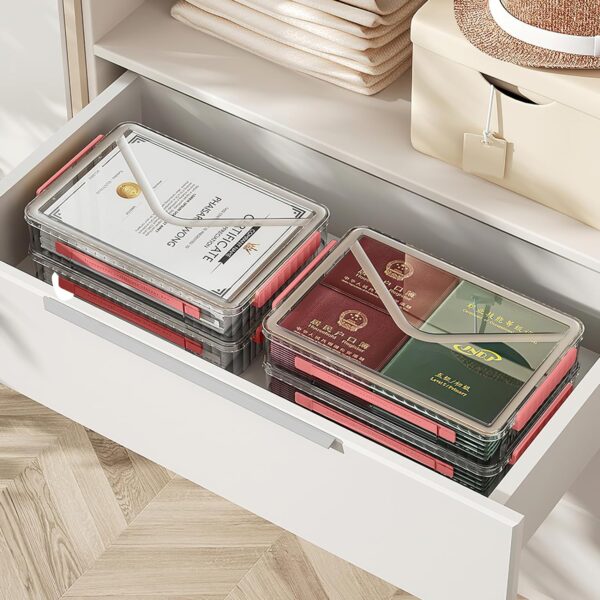 Plastic Storage A4 File Project Case with Handle