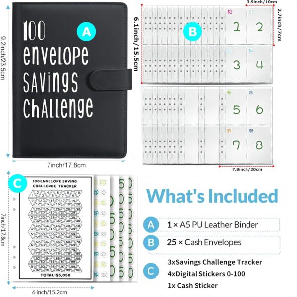 100 Day Challenge A5 Money Saving Budget Binder Black