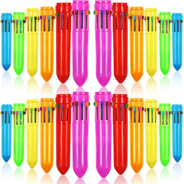 10in1 Retractable Ballpoint Pens Multicolor Pens for Students Kids