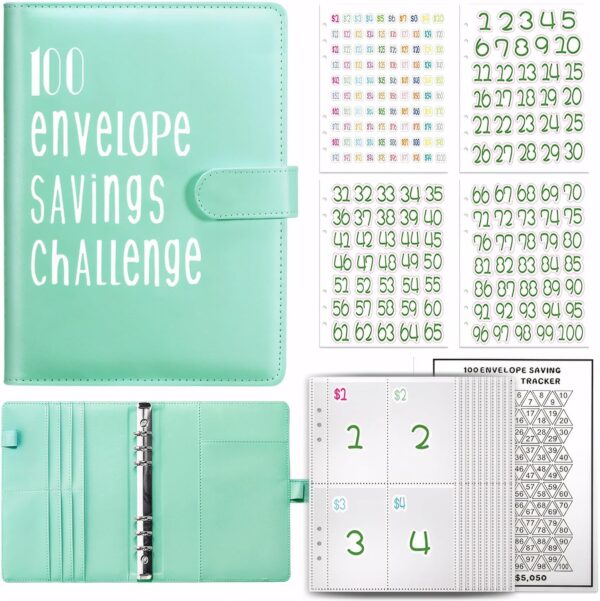 100 Day Challenge A5 Money Saving Budget Binder Green