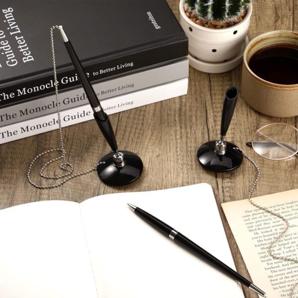 Secure Ballpoint Pen with Adhesive Chain for Reception Counter 6 Pack