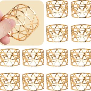 12pcs Silver/Gold Napkin Rings for Dining,Anniversary,Birthday,Party