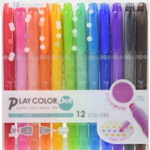 Tombow Play Color Dot Pen Water Based Marker,12 Colors Set