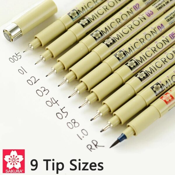 Sakura Pigma Micron Pen - Size 01 - 0.25 mm - Black (3 Pack)