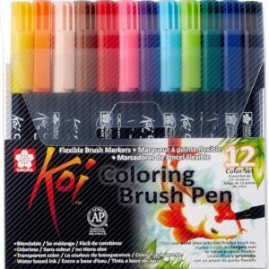 SAKURA Koi Colouring Brush Pen Set - Pack of 12 Pens