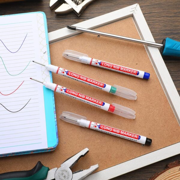 24Pcs Deep Hole Marker Pens 20mm Deep Drill Hole Long Nib Marker