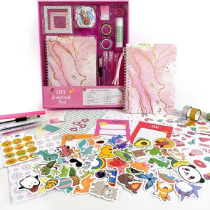 DIY Journal Kit for Girls 8-12 Pink Scrapbook Diary Supplies Set