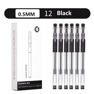 Comix A1 Gel Pens Black Red Ink,Fine Point (0.5mm),12 Count