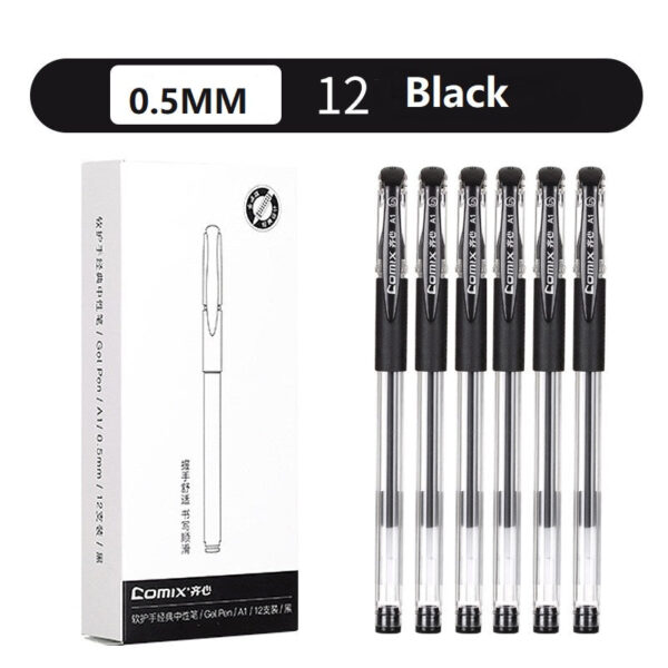 Comix A1 Gel Pens Black Red Ink,Fine Point (0.5mm),12 Count