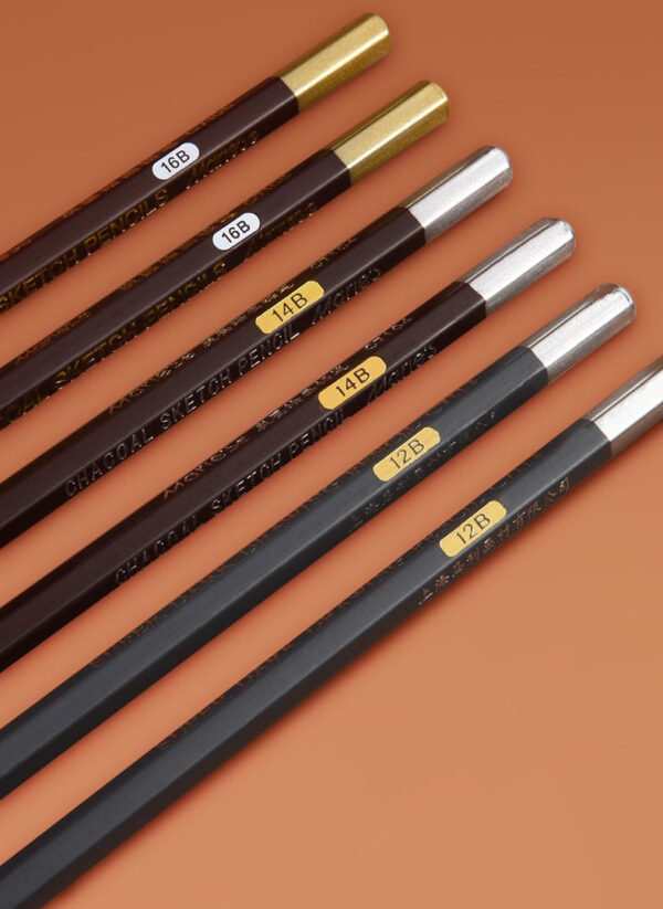 Marie's 12 Pack Charcoal Pencils Pitt Graphite Matt 12B/14B/16B