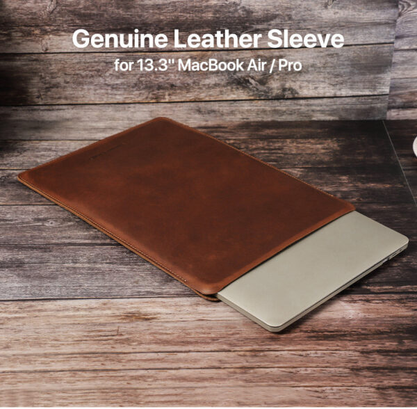 Genuine Leather Laptop Sleeve for MacBook Pro & Air 13 inch