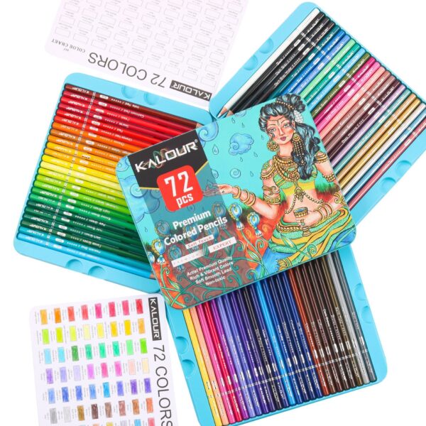 KALOUR 72 Premium Colored Pencils Set for Drawing Sketching Shading