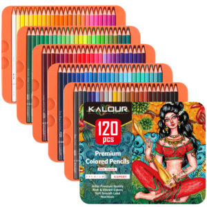 KALOUR 120 Professional Colored Drawing Pencils Set