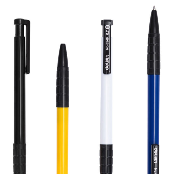 DELI Retractable Ballpoint Pens,Fine Point 0.7mm,Black/Red/Blue Ink,36 Pack