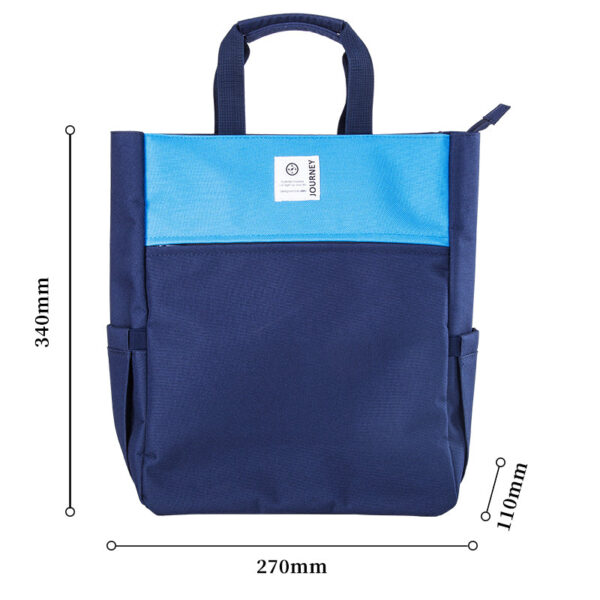 DELI Polyester Book Tote Bag with Zipper Pocket for Kids Students