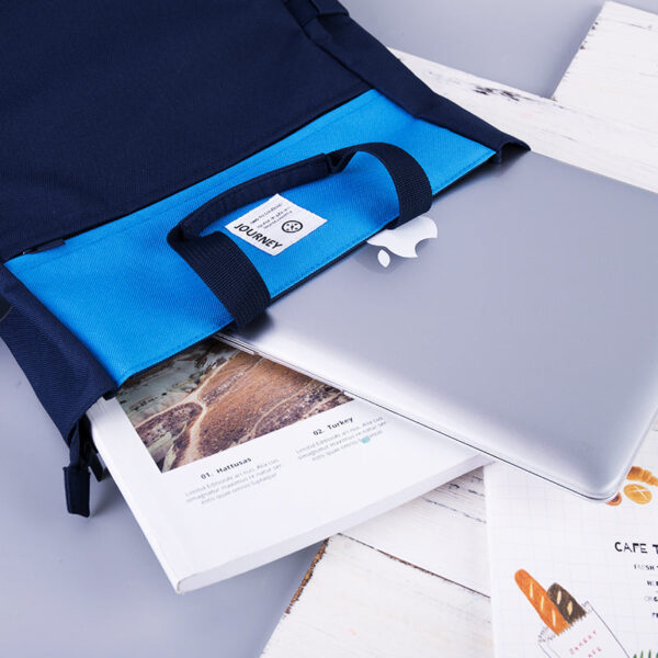 DELI Polyester Book Tote Bag with Zipper Pocket for Kids Students