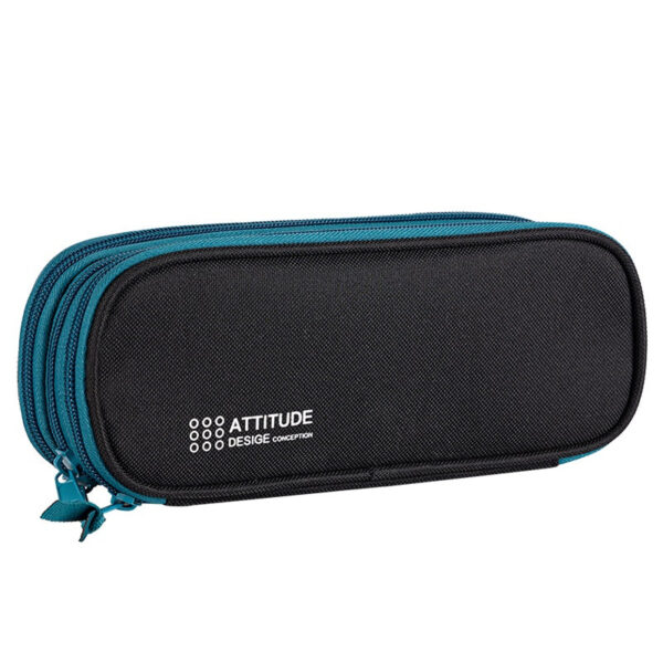 DELI Large Capacity Pencil Case Pouch Pen Storage Bag 3 Compartments