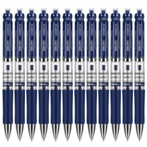 DELI S01 Retractable Quick Dry Gel Pens Fine Point 0.5mm Bulk 12 Count