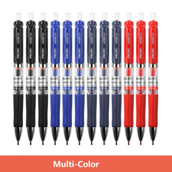 DELI S01 Retractable Quick Dry Gel Pens Fine Point 0.5mm Bulk 12 Count