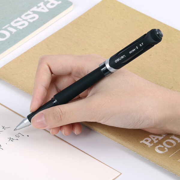 DELI S21 Black Gel Pen 0.7mm Medium Point,12 Pack